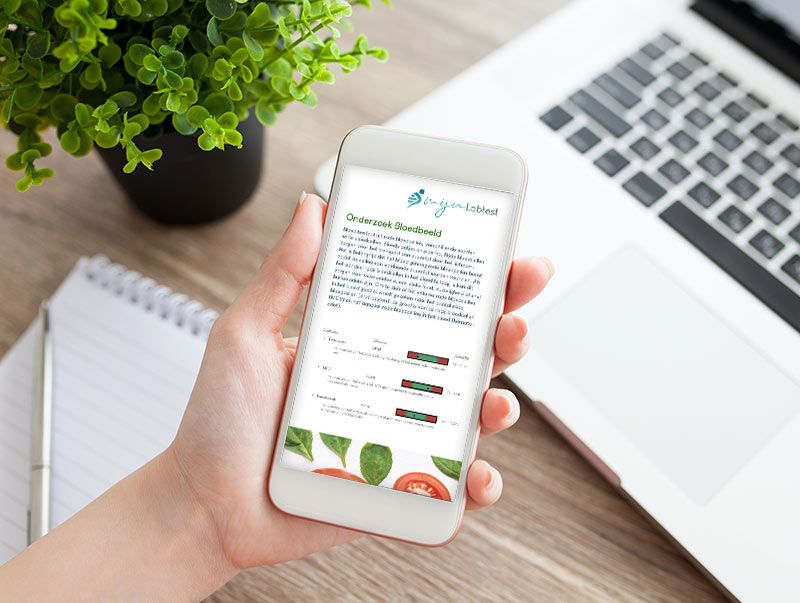 Het resultaat van de vegetariër profiel bloedtest is eenvoudig af te lezen vanaf elk device Het resultaat van de vegetariër profiel bloedtest is eenvoudig af te lezen vanaf elk device