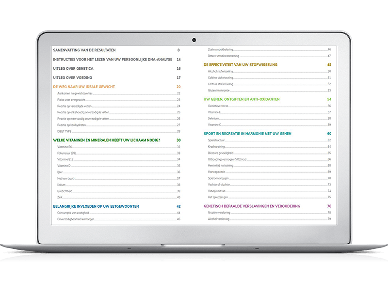 Voorbeeldrapport Nutri-Gene Pro - Na de test kun je direct aan de slag met uitleg en tips uit het rapport Voorbeeldrapport Nutri-Gene Pro - Na de test kun je direct aan de slag met uitleg en tips uit het rapport