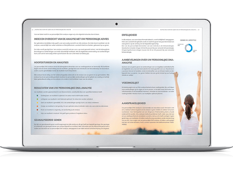 Nutri-Gene Pro uitslag- Per hoofdstuk een overzichtelijke inleiding. Nutri-Gene Pro uitslag- Per hoofdstuk een overzichtelijke inleiding.