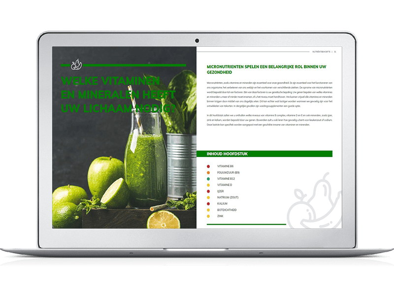 Het resultaat van de Nutri-Gene pro per marker uitgelegd. Het resultaat van de Nutri-Gene pro per marker uitgelegd.